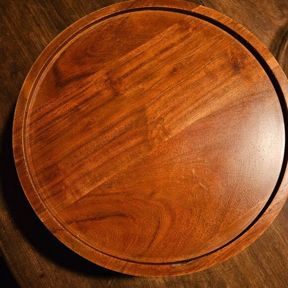 Crate and Barrel Carson Acacia Wood Cake Pedestal - Picture 2 of 8